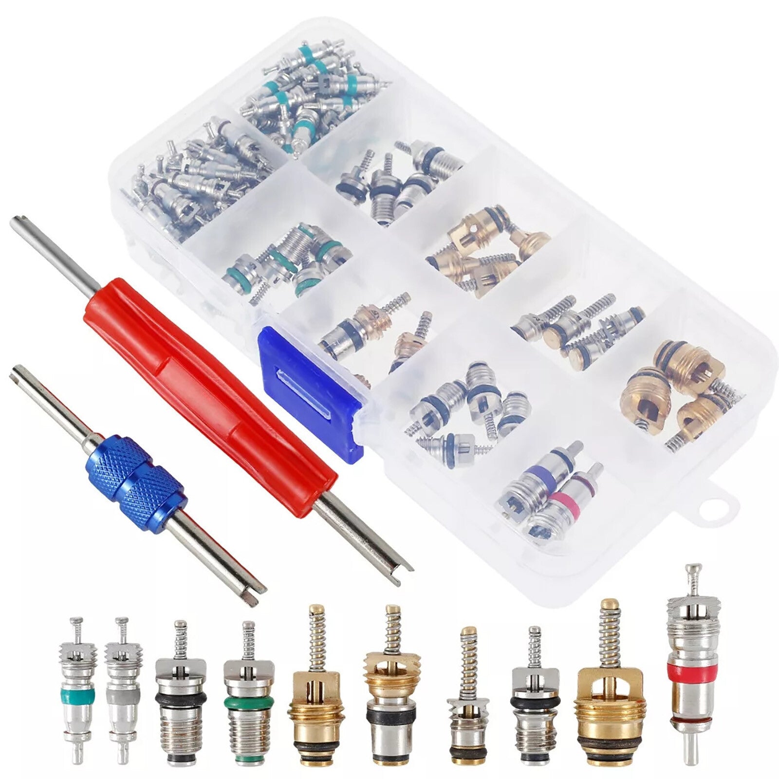 102pcs Car R12  R134a Air Conditioner Valve Core Remover Installer Accessories