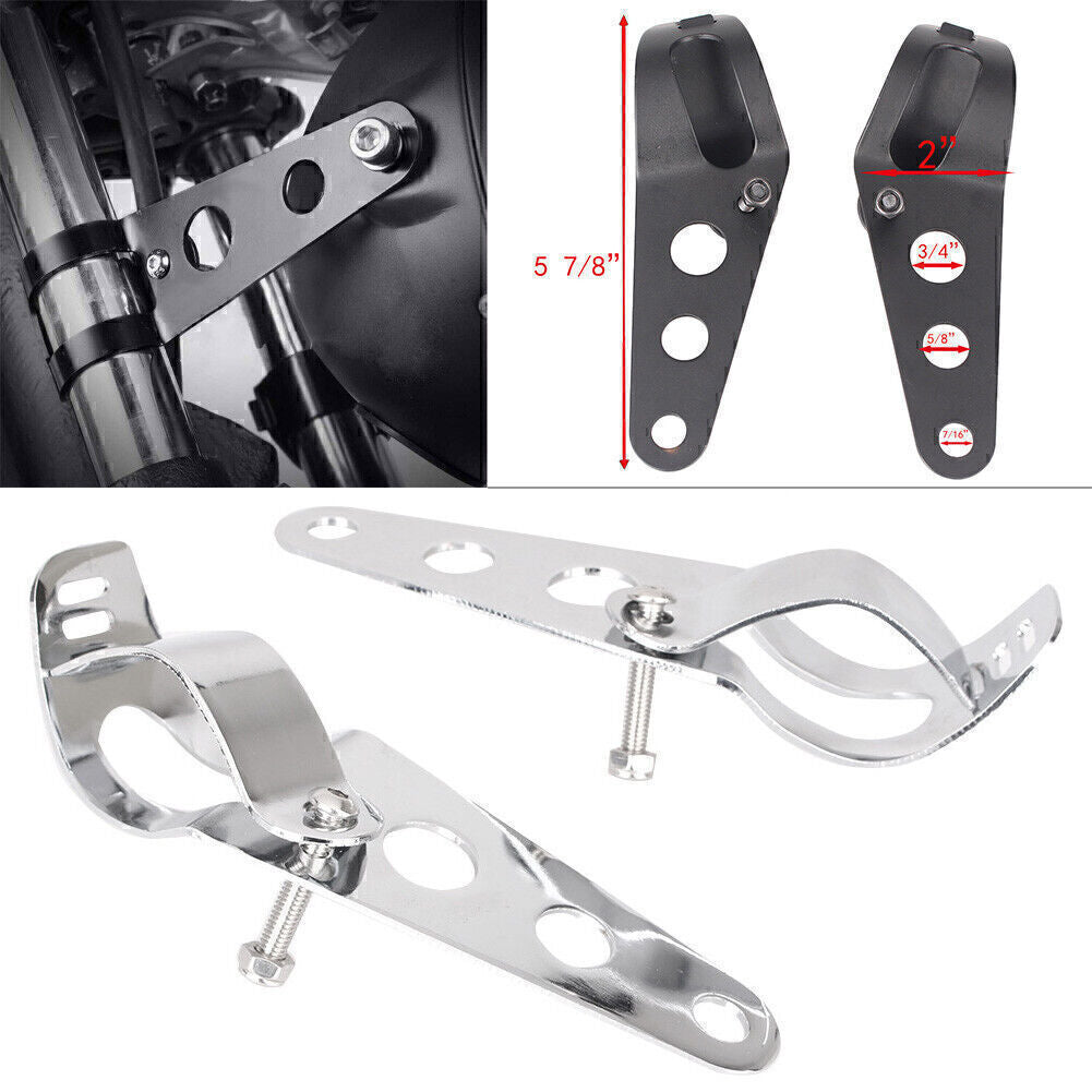 35mm-43mm Motorbike Headlight Fork Ears Mount Brackets Fit Chopper Cafe Racer