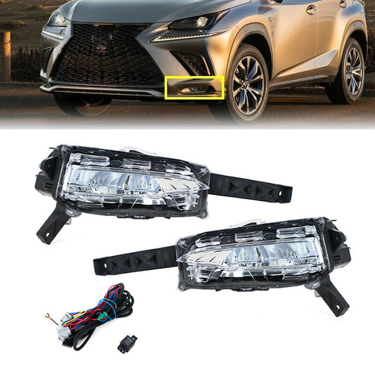 Pair Front Bumper Fog Light Headlight with wire for Lexus NX200T NX300 2018-2020