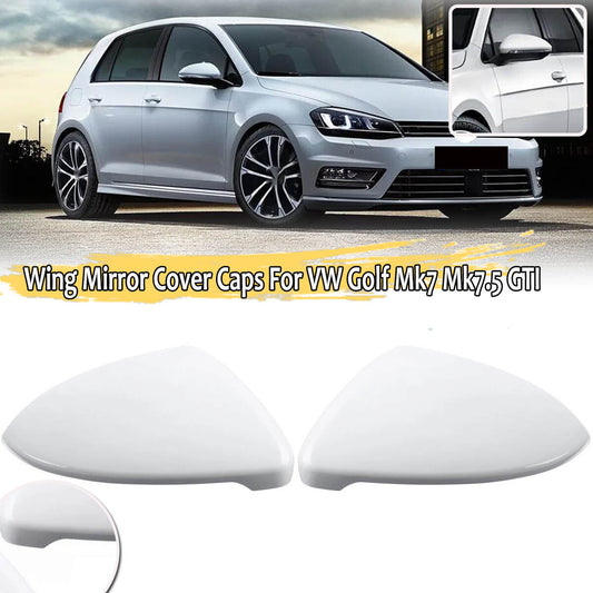 Rearview mirror cover cap, white, suitable for Volkswagen for Golf Mk7 Mk7.5 GTI 2013-2018.