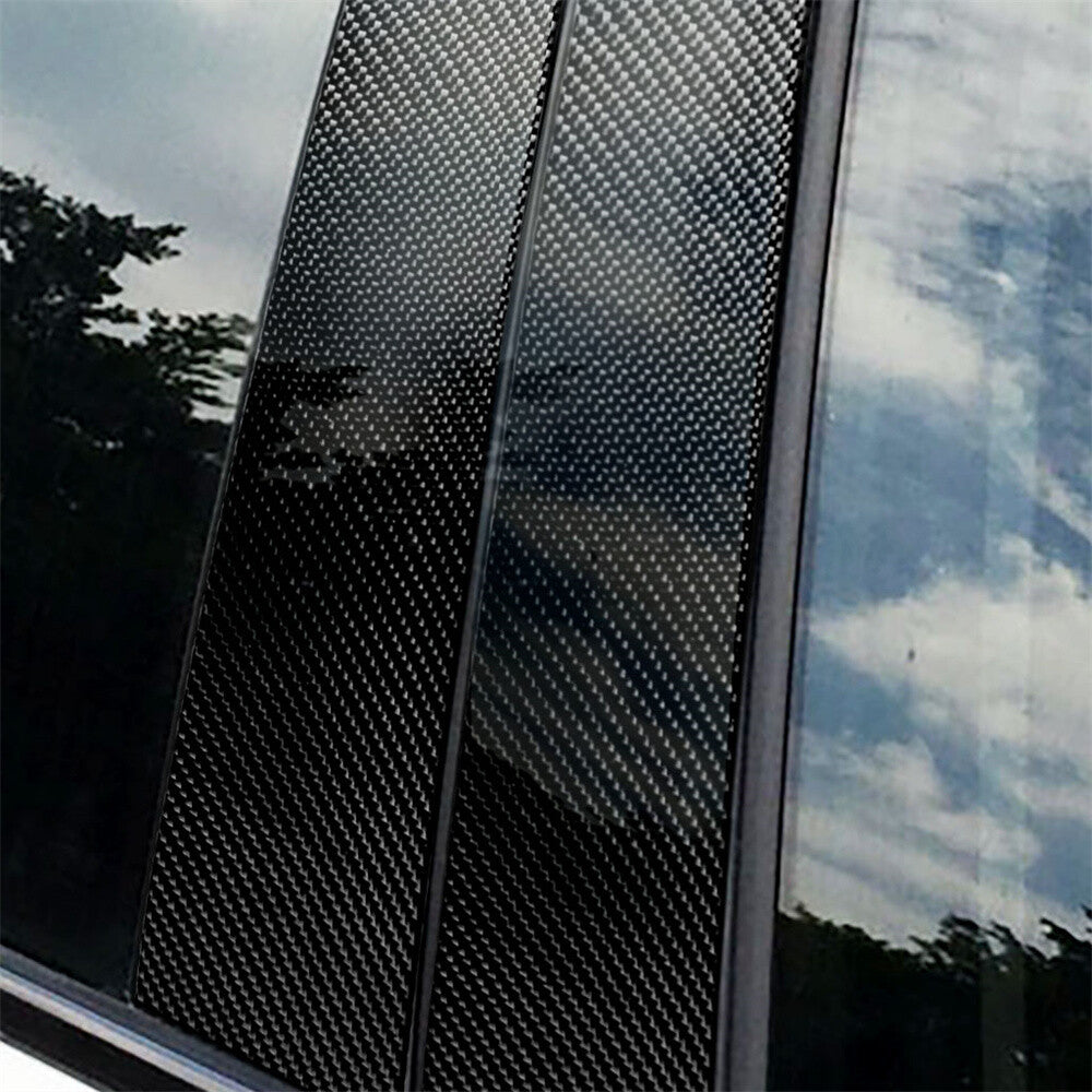 6¡ÁCarbon Fiber Door Window Pillar Posts Panel Trim for Benz C Class W204 2007-13