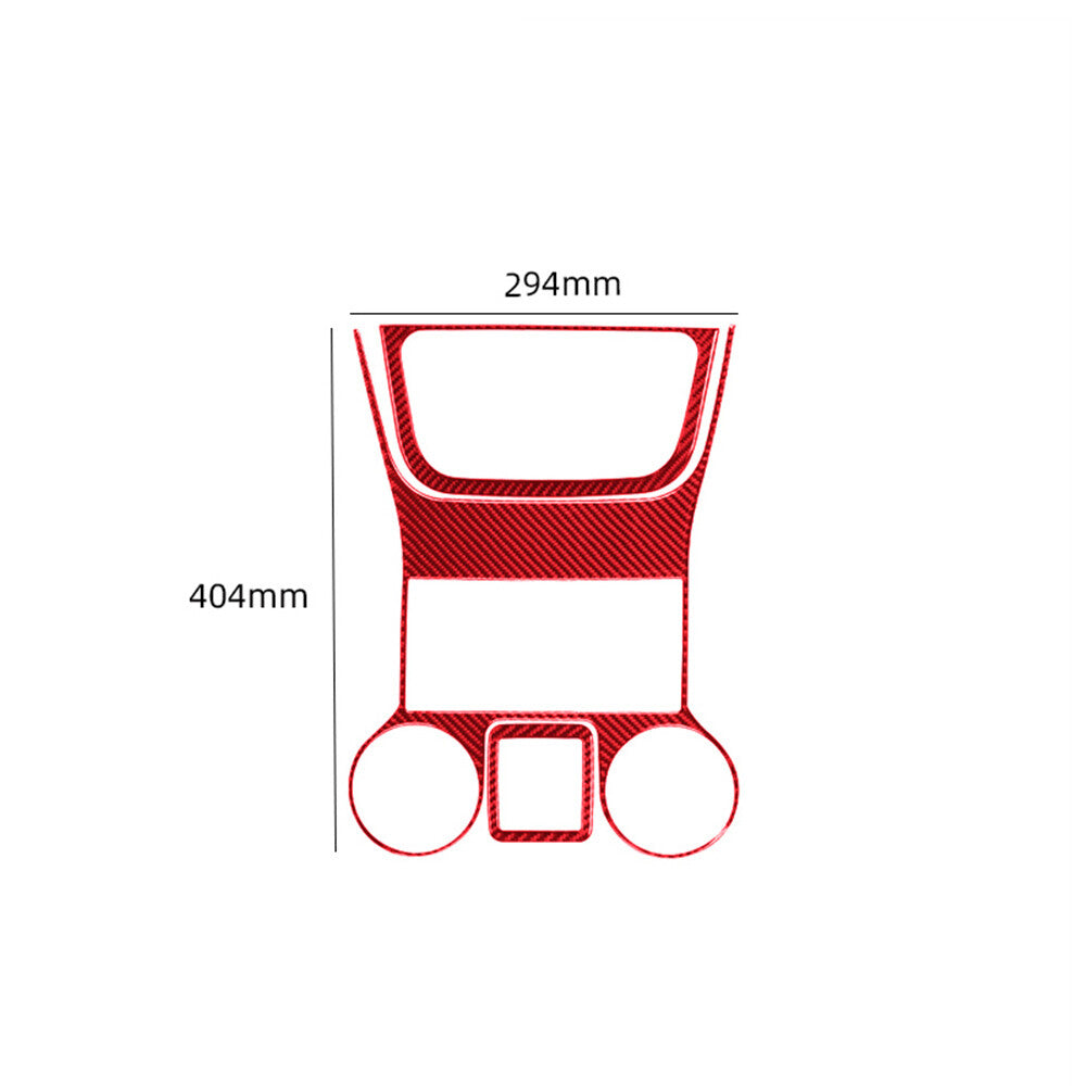 Red Carbon Fiber CD Control Panel Cover Trim Type A for Jeep for Wrangler JK 11-17