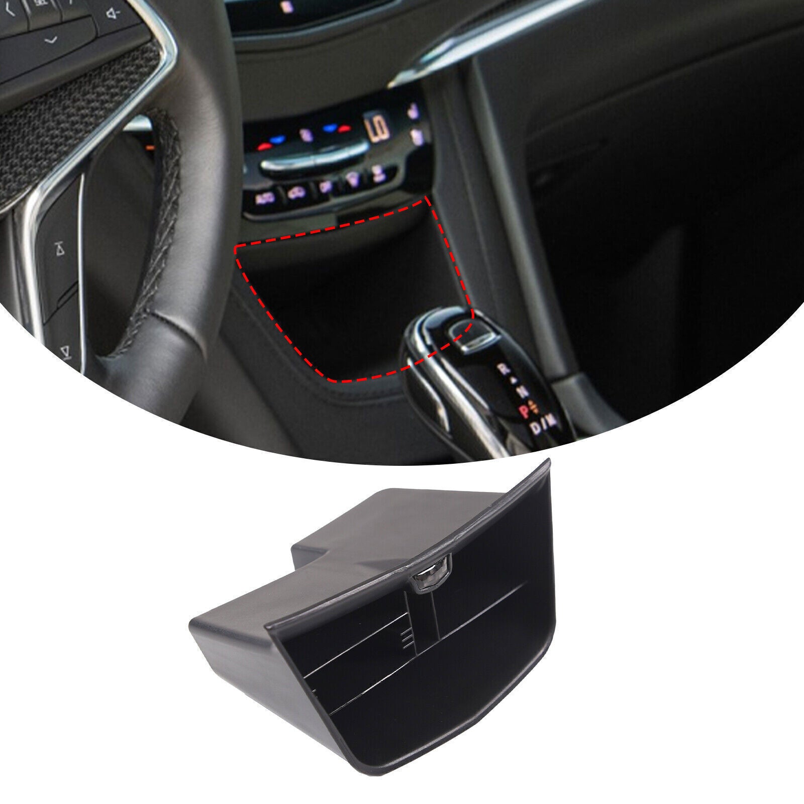 Matte Black Inner Central Storage Container Box Tray for Cadillac XT5 2017-2024