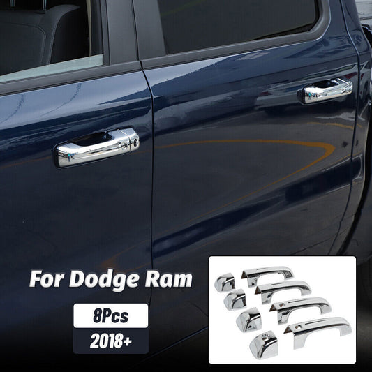 Exterior Door handle Cover Trim for Dodge for Ram 1500 2018-2021 Chrome High-Version
