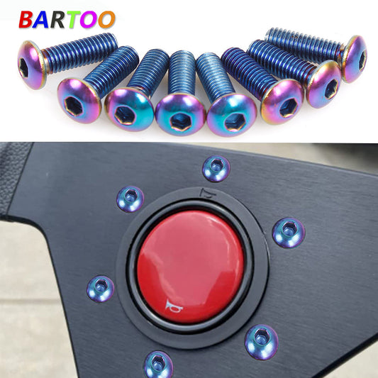8PCS Racing Car Steering Wheel Screw Kit M5x0.8 Bolts Round Head