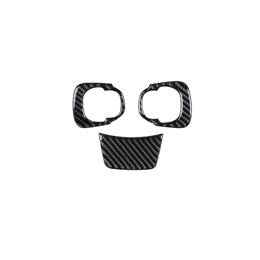 3Pcs Carbon Fiber Steering Wheel Accent Cover Trim For 2014-2017 for Fiat 500L