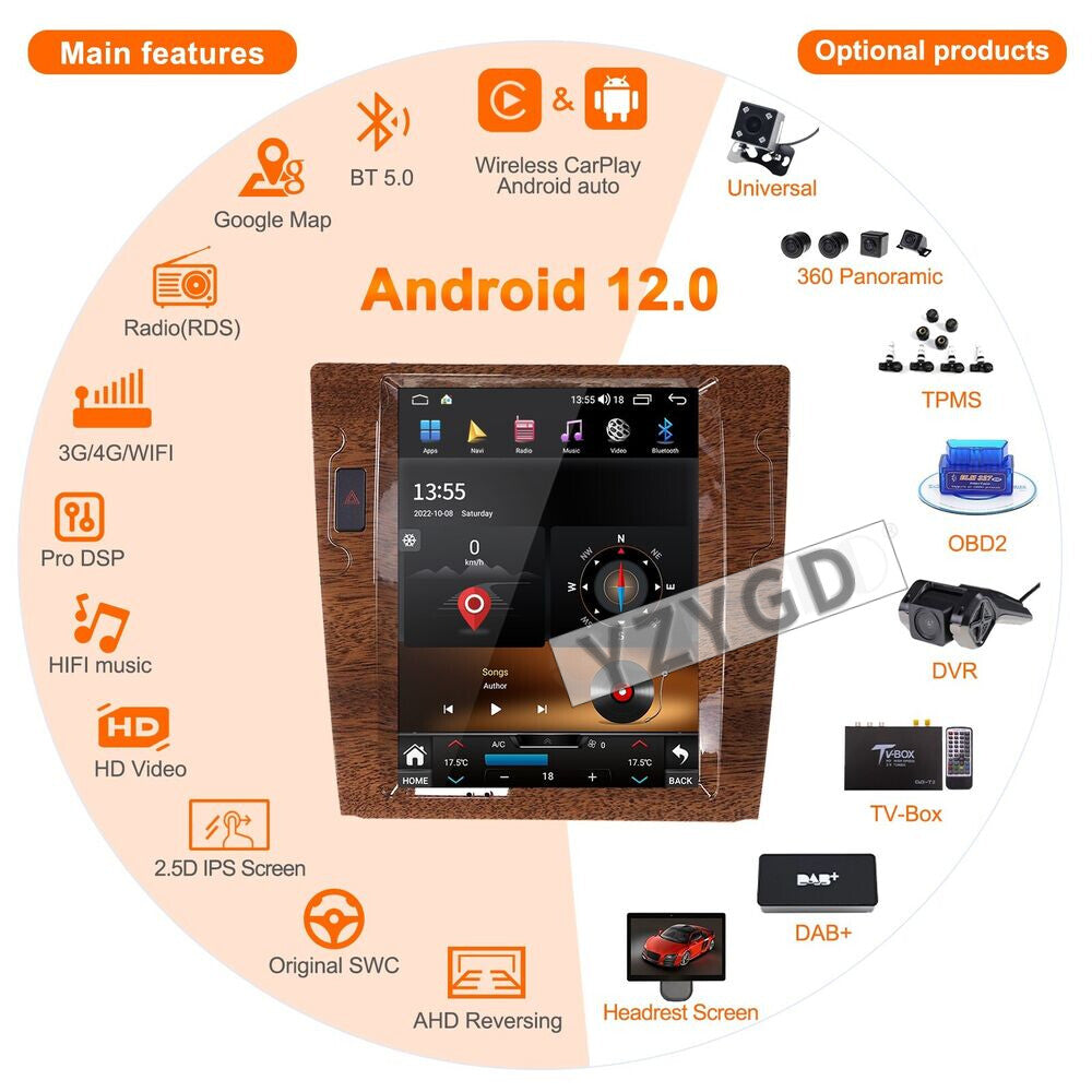 for Volkswagen Phaeton 2003-2013 Carplay Car Radio Receiver 2Din GPS Navi Screen