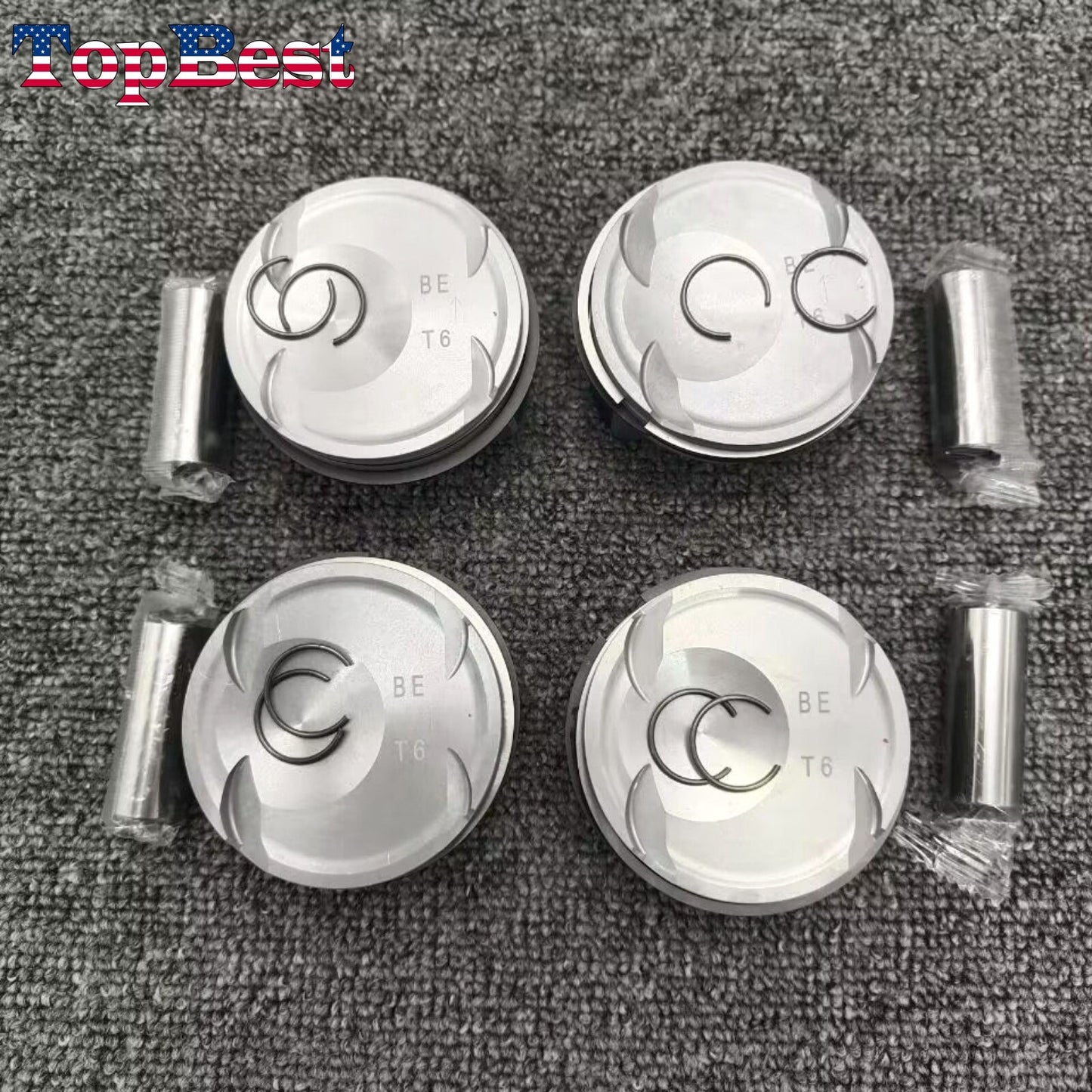 Equipment Manufacturer ( ) New 4x STD-AA Piston and Ring Kit for 2016-2021 for Hyundai - for Kia 1.6L Turbocharged Engines