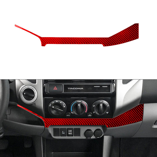 Red Carbon Fiber Climate Control Lower Trim Cover for Toyota Tacoma 2012-2015