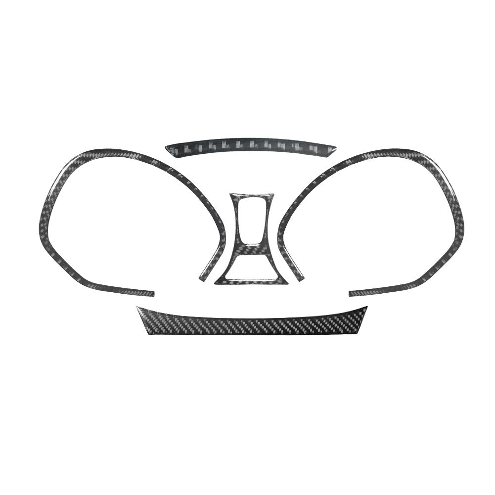 5Pcs Carbon Fiber Ineterior Speedometer Cover Trim for Ford Fiesta 2011-2015
