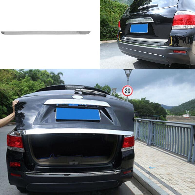 Steel Chrome Rear Door Trunk Lid Tailgate Strip for Toyota Highlander 2008-2013