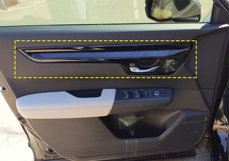 Glossy Black+Red Inner Door Panel Cover Trims 4pcs for Honda CRV CR-V 2023-2024