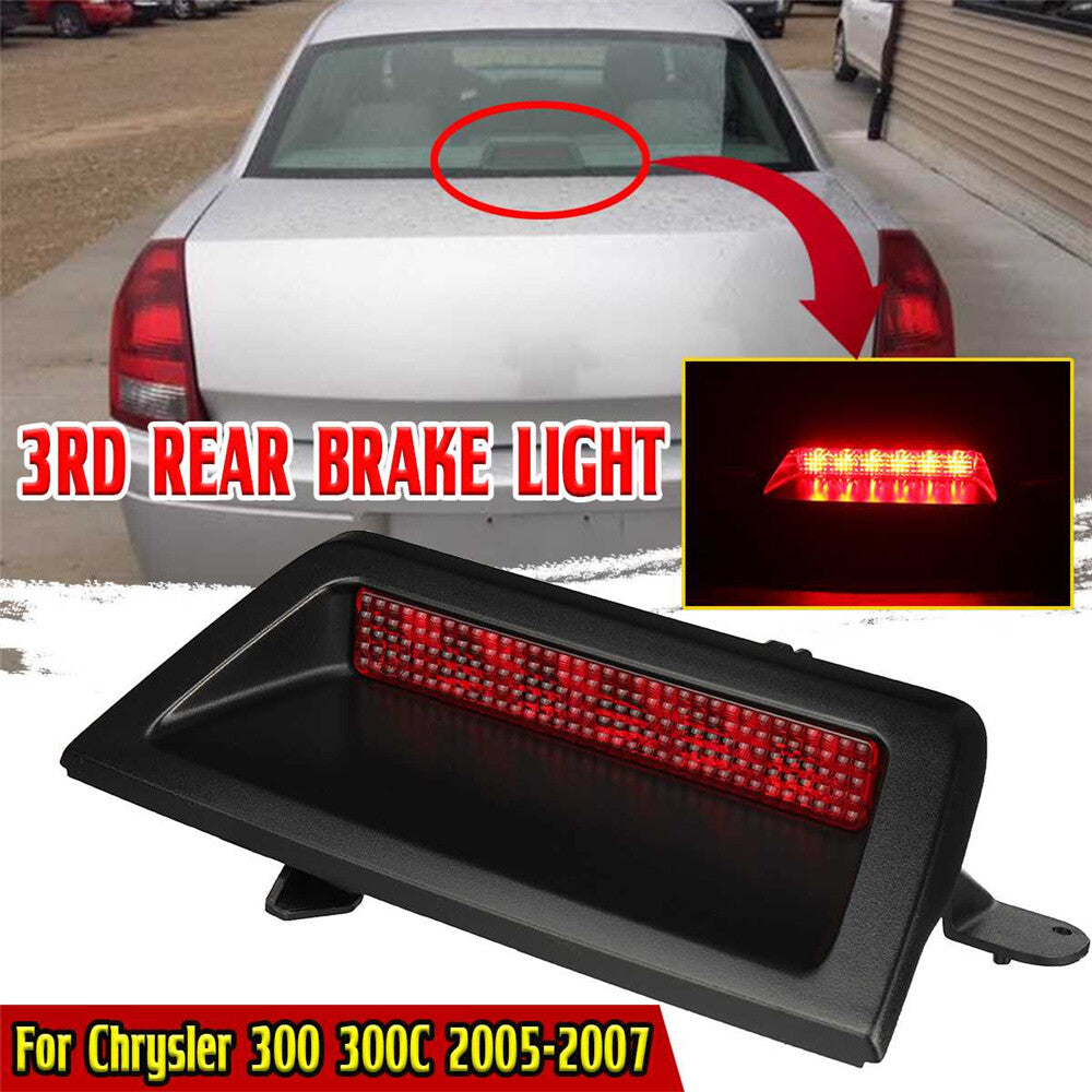 Black Rear Third Brake Light High 3rd Stop Tail for Chrysler 300 300C 2005- 2007