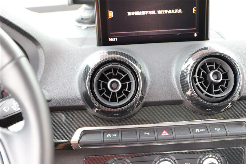 Inner Middle Air Outlet Vent Cover Trim Fit for Audi Q2L 2018-2021 Carbon Fiber