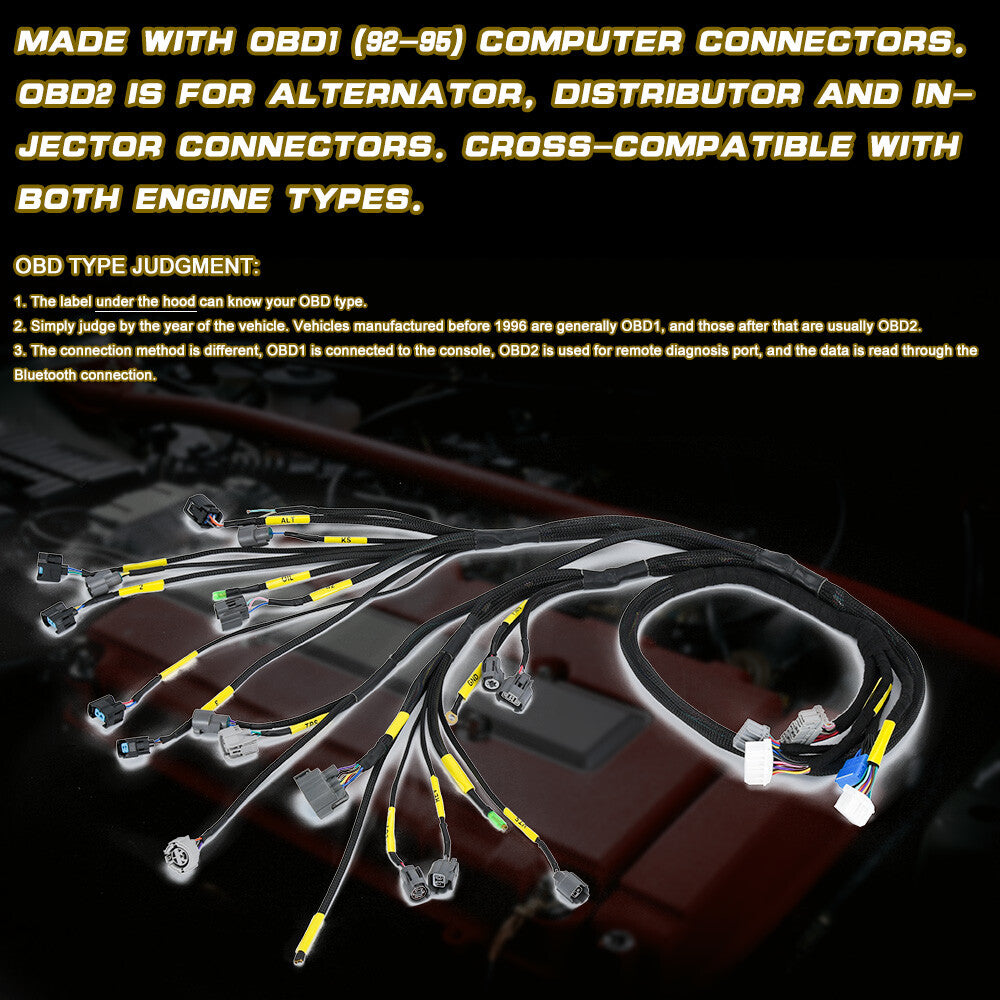 OBD2 Budget B-series Tucked Engine Harness for Honda for Civic Integra B16 B18 D16