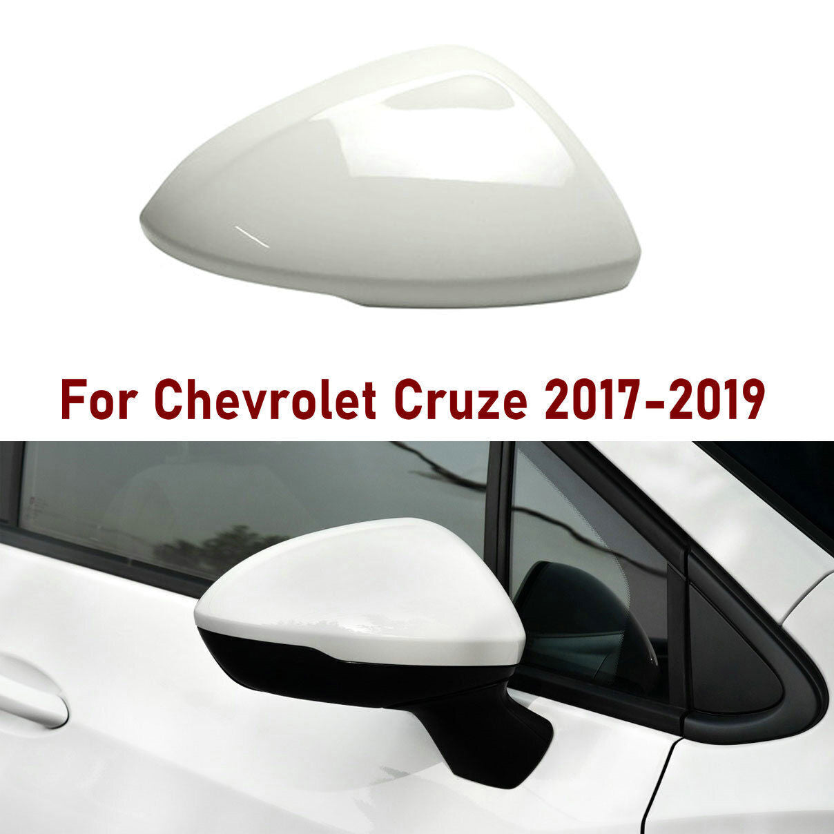 For 2017-2019 for Chevrolet for Cruze Car Right Side Mirror Shell Cap White