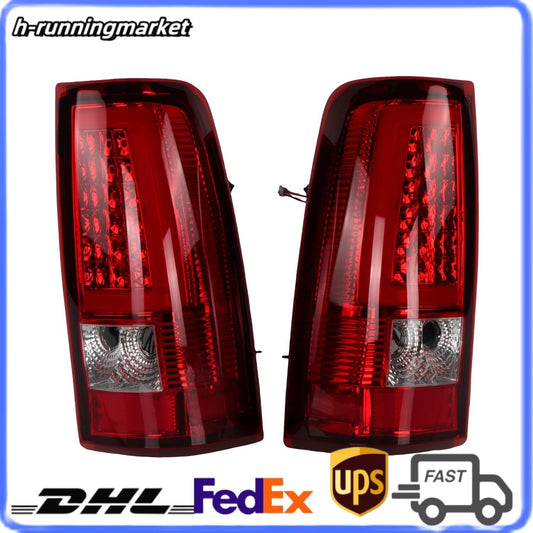 For 2003-06 for Chevy Silverado 1500 2500 3500 Red LED Tube Tail Lights Brake Lamps