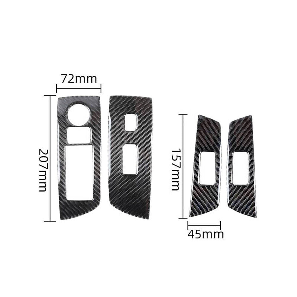 4PCS Carbon Fiber Interior Window Control Cover Trim for Mazda CX-9 Type B