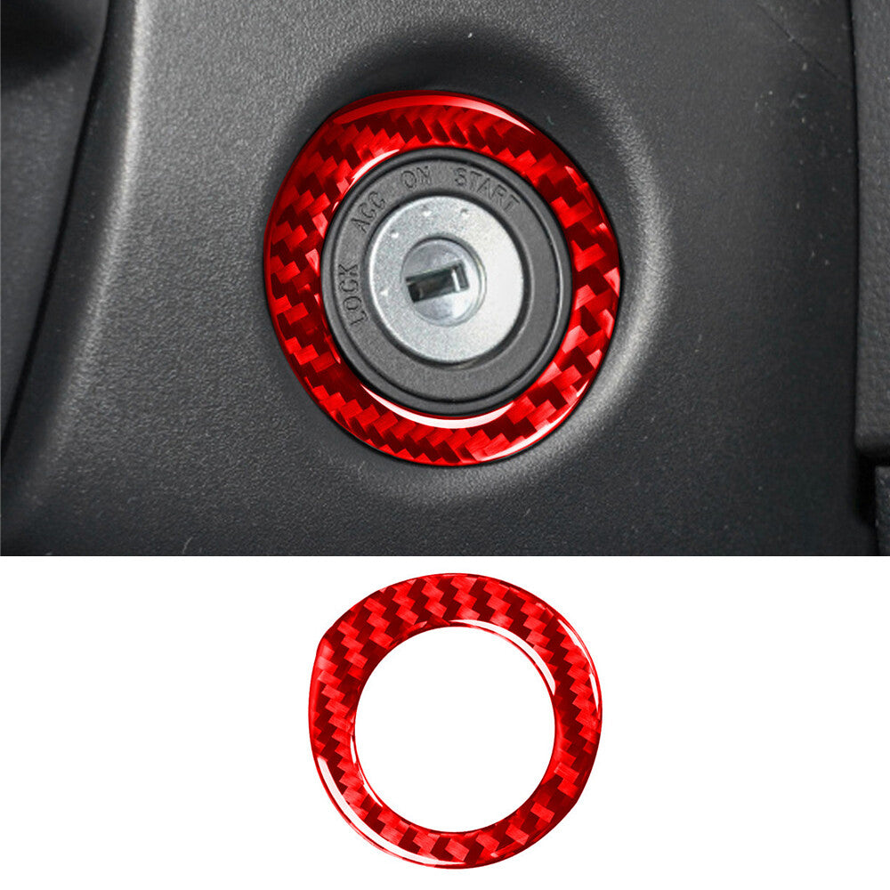 Red Carbon Fiber Start Ignition Switch Key Hole Cover For T@yota for Corolla 2014-18