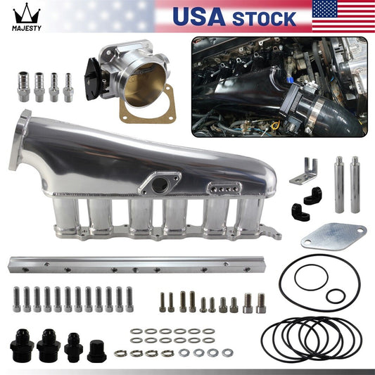 Intake Manifold Fuel Rail 90mm Throttle Body for Toyota Supra MK4 2JZ-GTE JZA80