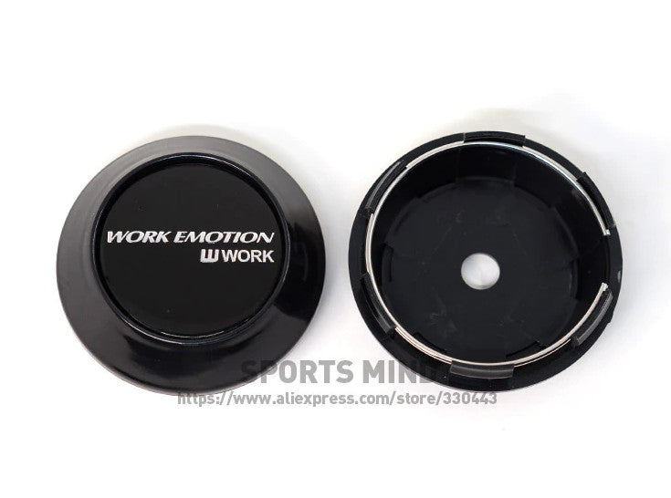 4-piece set of 69mm working emotion black wheel center caps, wheel hub badges, decals, badges