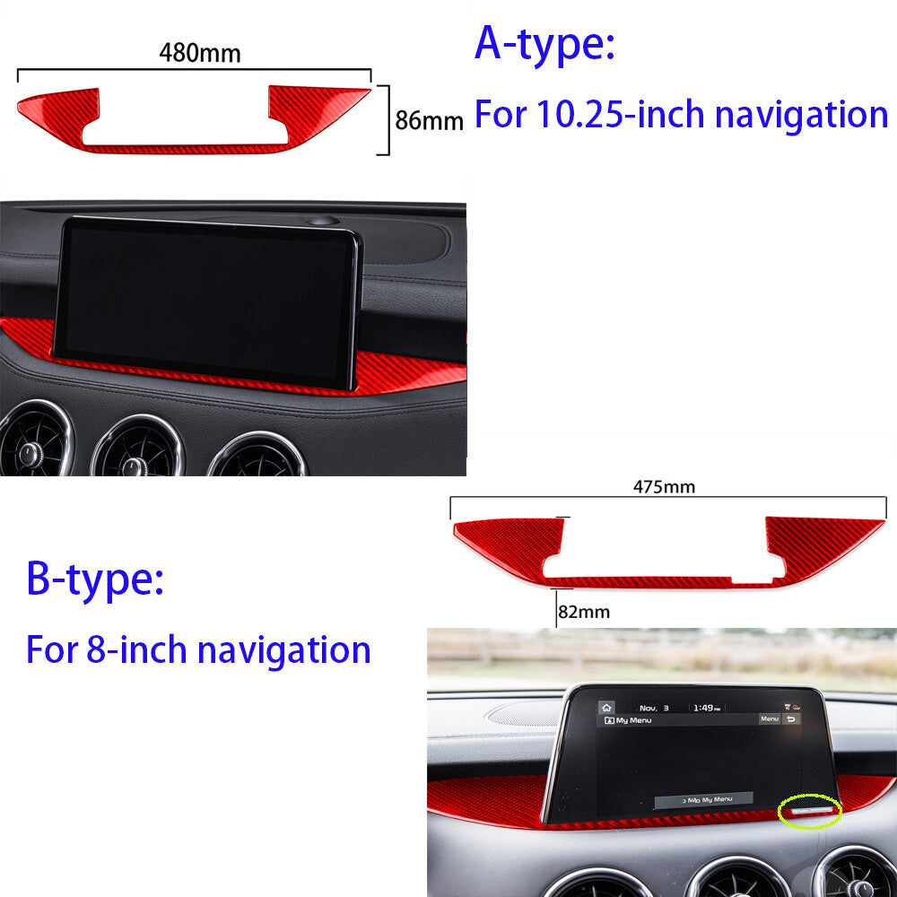 for Kia Stinger 2019+ RHD 10.25 inch GPS Navigation Base Panel Trim Carbon Fiber