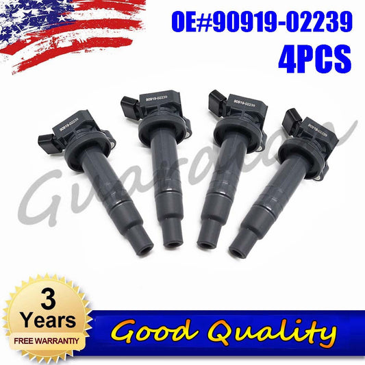 4 Ignition Coils 90919-02339 for Chevrolet Prizm Pontia Vibe and for Toyota Celica