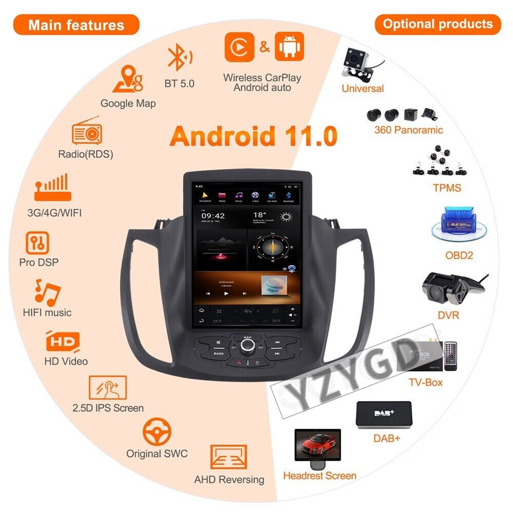 for Ford Kuga 2013-2017 Android Carplay Car Radio Stereo Receiver 64GB Screen