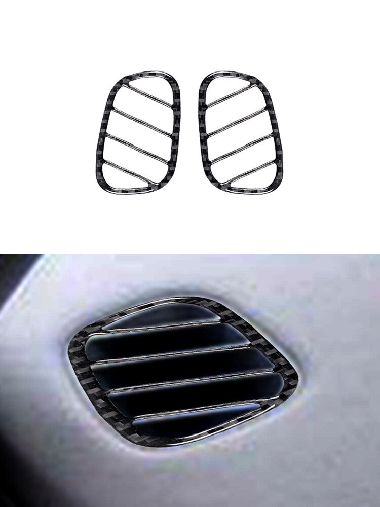 2Pcs Dashboard Air Vent Trim Strip Cover Carbon Fiber for Jaguar XF 2009-2011