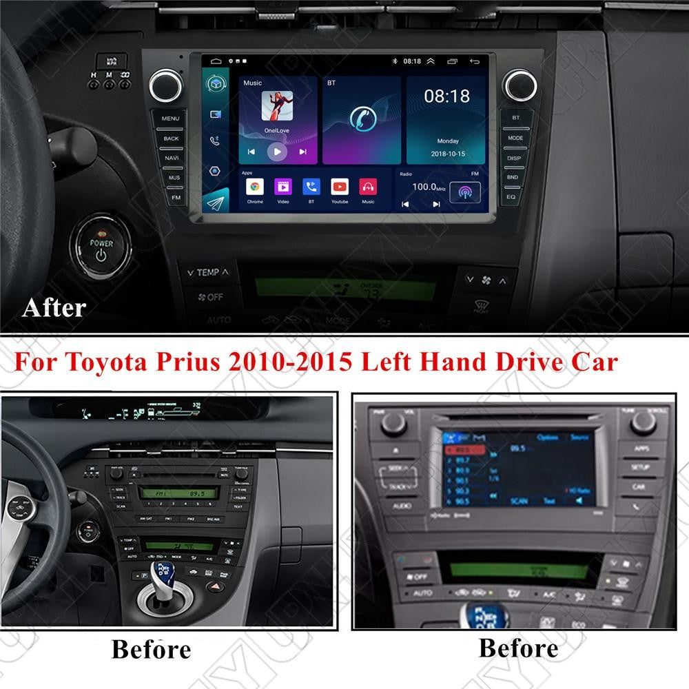 9 Stereo Radio GPS Nav Head Unit 4+64GB Player for Toyota Prius 2010-2015 LHD
