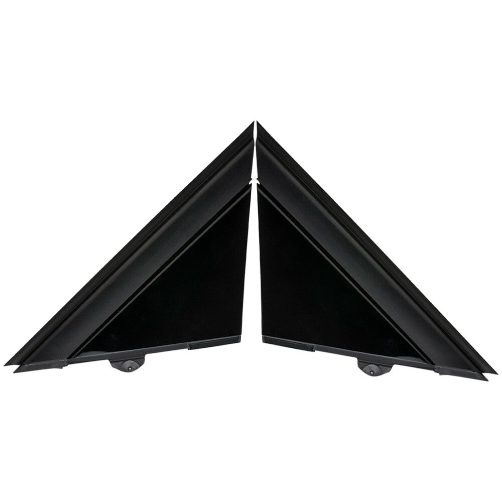 Pair For 12-19 for FIAT 500 View Mirror Trim Triangle Plates Left+Right Glossy Black