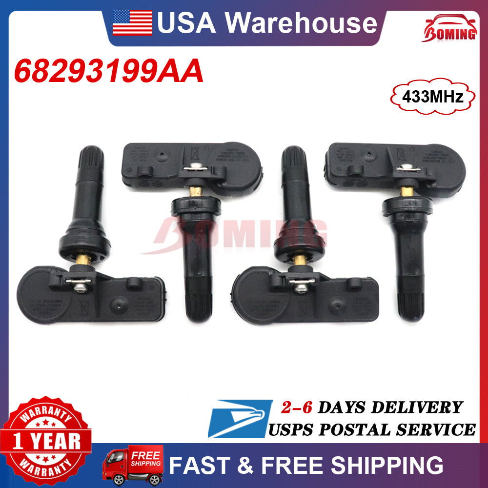 4-Piece TPMS Tire Pressure Monitoring Sensors for 2019-2022 for Dodge for Ram 1500 DT 68293199AA