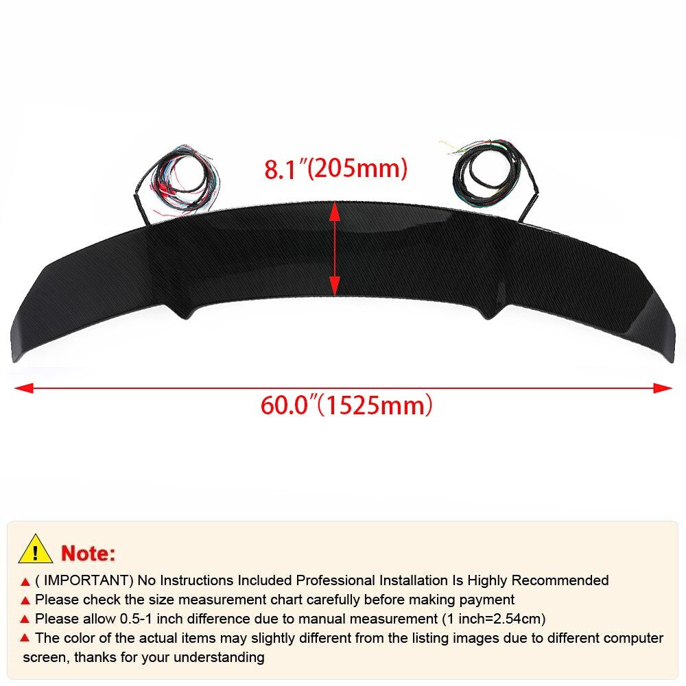 Carbon Fiber Water Transfer Automatic Adjustable Spoiler Wing for Tesla model 3