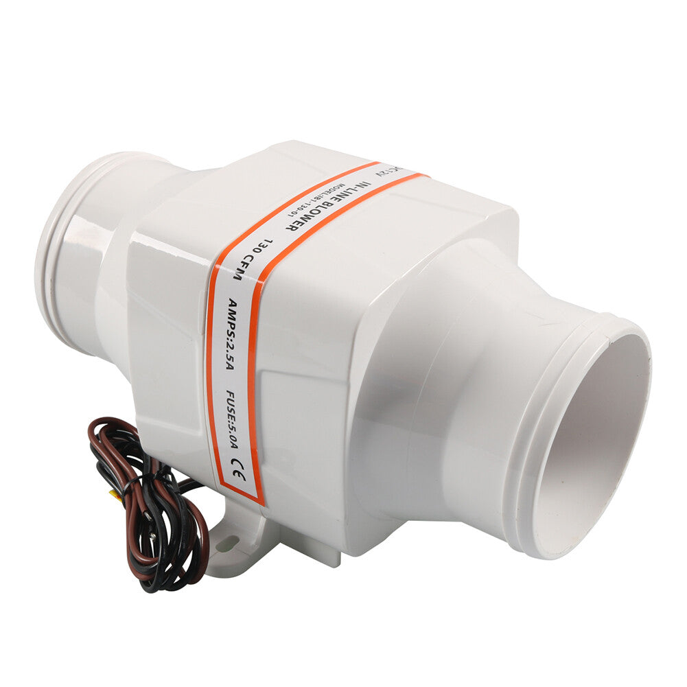 3-Zoll-12V 130CFM 4-Blatt-Wei?-Marineboot-Bilgen-Inline-Luftgebl?se