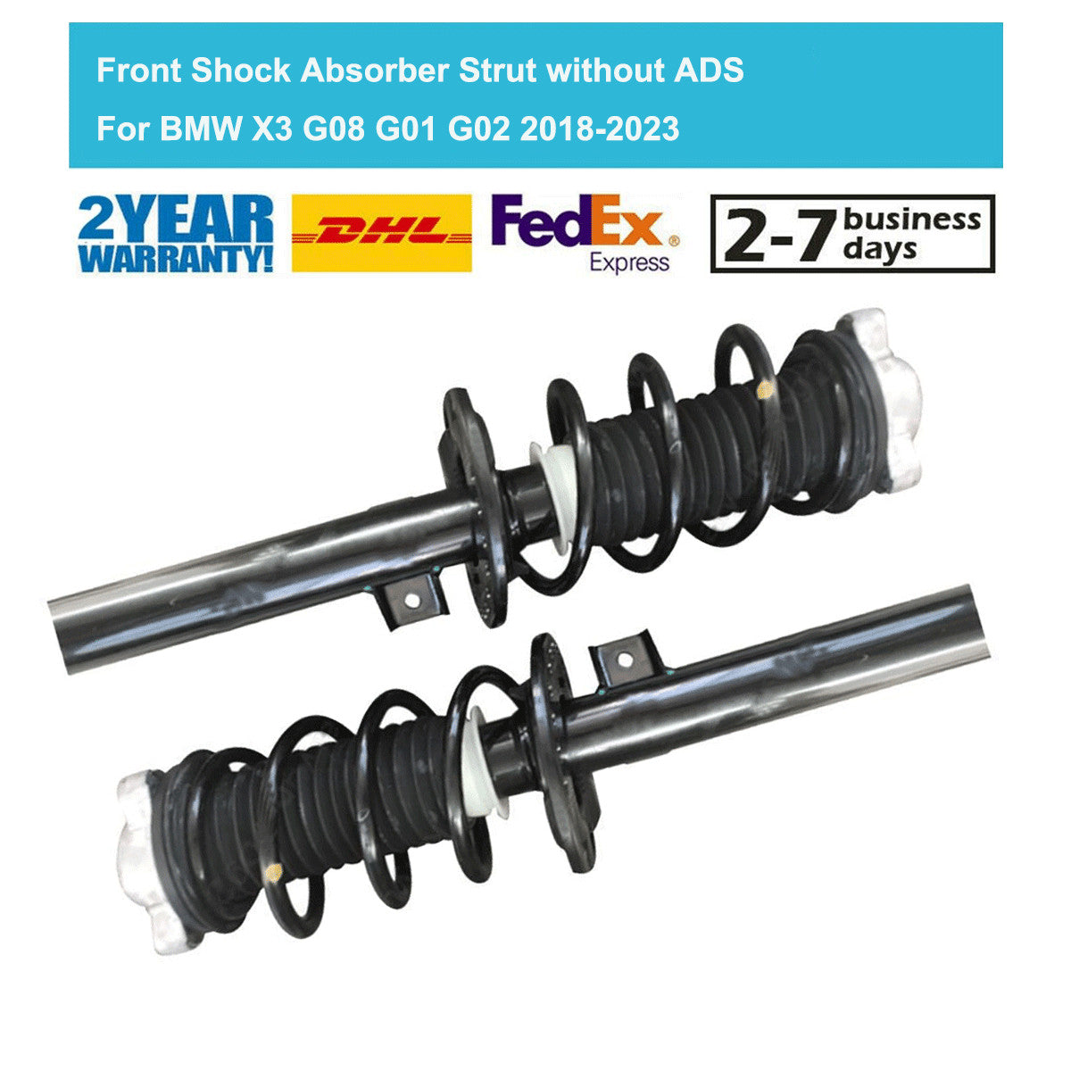 2PCS For BMWX3 G08 G01 G02 2018-2022 Front Shock Spring Struts Assembly w/o EDC
