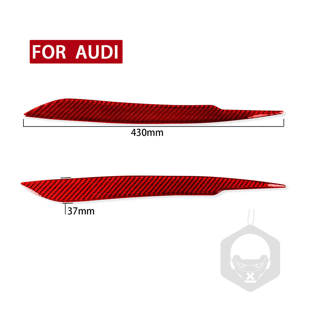 Red Carbon Fiber Front Headlight Eyelids Eyebrow Cover for Audi A4 B7 S4 2005-08