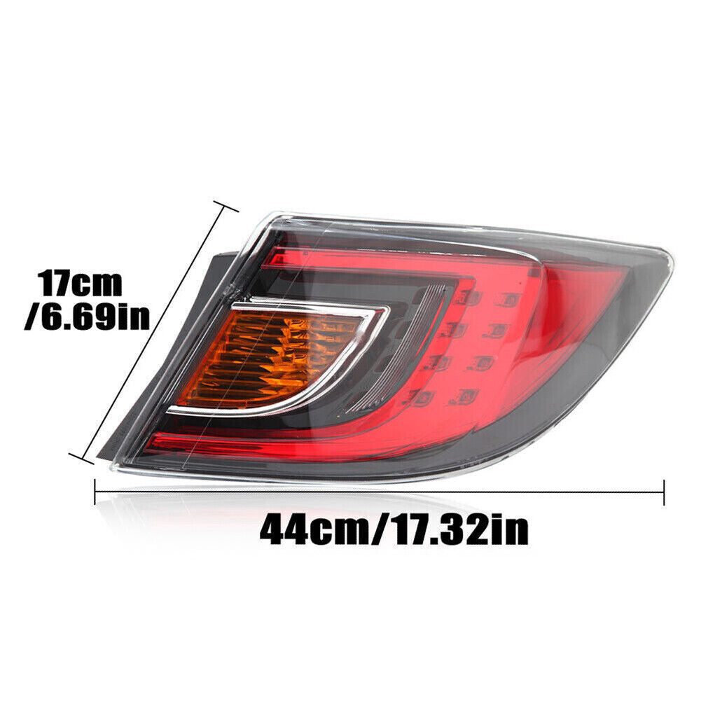 One-piece set suitable for Mazda 6 2009-2012 rear bumper light, brake light, and taillights.