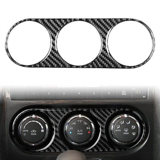 for Dodge for Challenger 08-14 Black Carbon Fiber Air Conditioning Switch Panel Trim