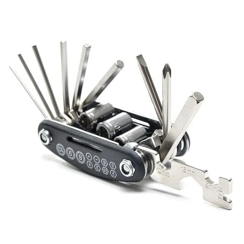 Motorcycle 16in1 Allen Key Wrench Socket Extension Repair Tool Tainless Steel