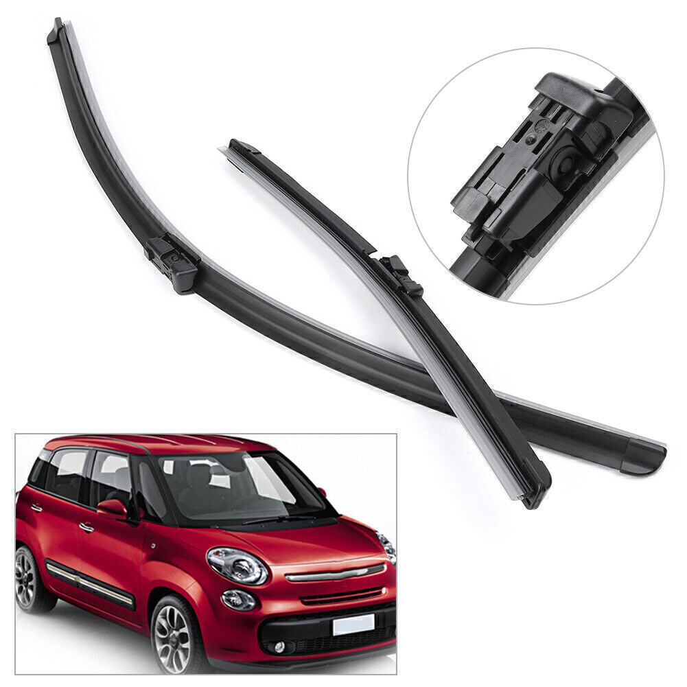 26+15 Front Windshield Wiper Blades Bracketless Fit for Fiat 500L 2012-2018 Car