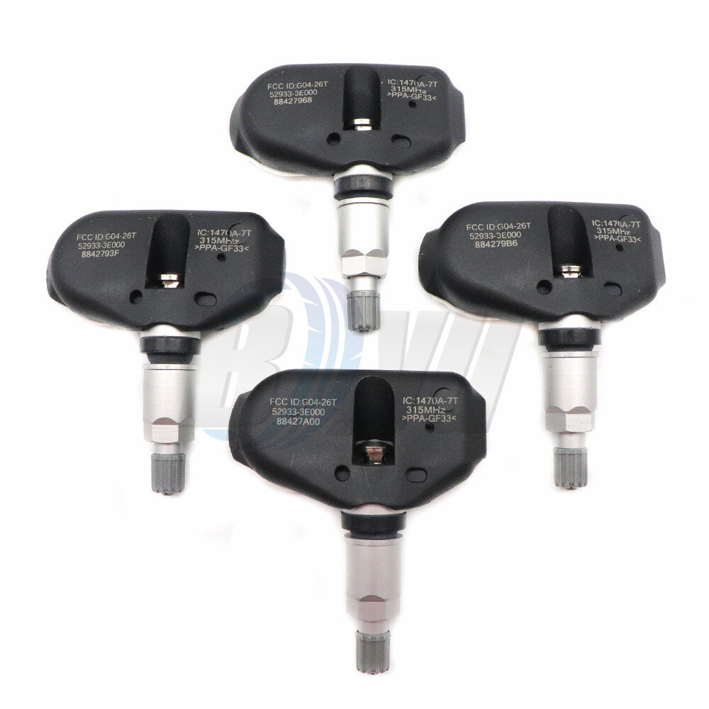 4-pack Tire Pressure Monitoring System (TPMS) sensors for Hyundai Sonata and for Kia all-new 52933-3E000