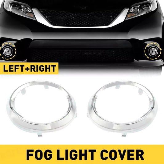 Fog Light Lamp Bezel Cover Chrome Trim Rings for Toyota for Sienna SE 2011-2017 2x