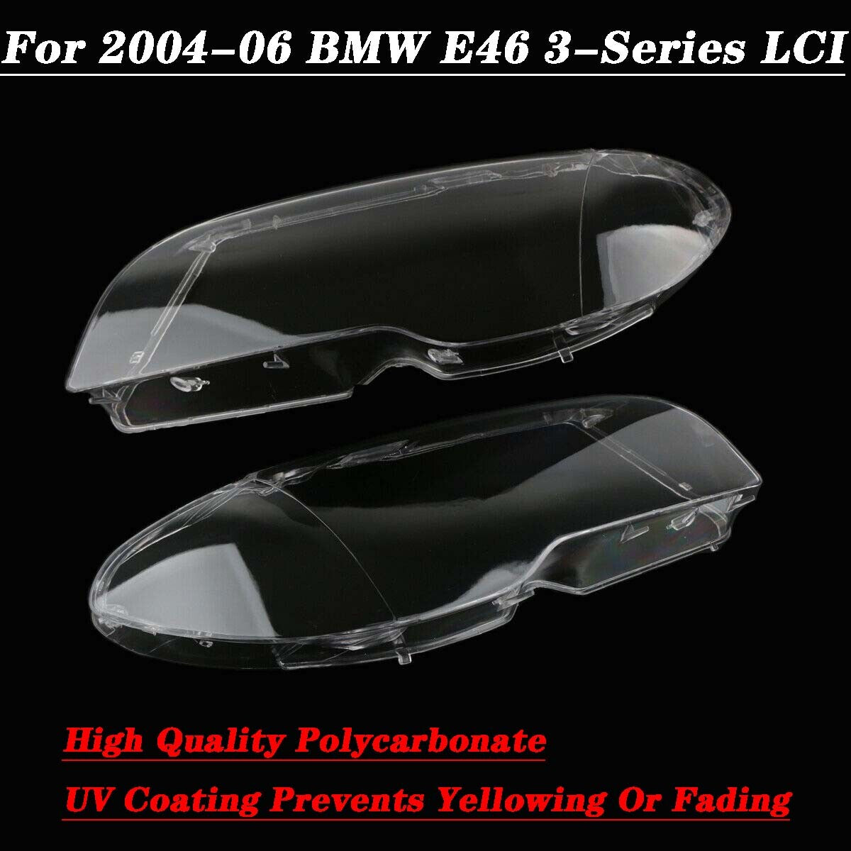 Headlight Headlamp Lens Cover Clear Left+Right for BMW E46 325ci 330ci 2003-2006