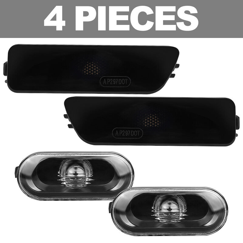 4PCS Smoke Bumper+Fender Side Marker Lights For 1999-2005 for VW for Golf GTi for Jetta Mk4