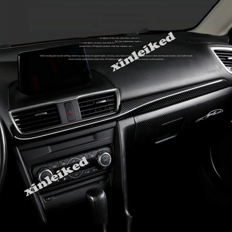 for Mazda 3 Axela 2017-18 ABS Carbon Fiber Center Console Molding Strip Trim 1x
