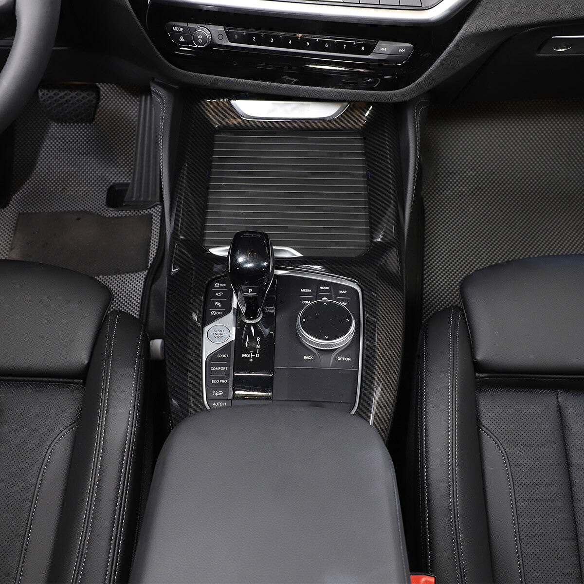 ABS carbon fiber central control motion mode button cover for Corvette C8 20-24