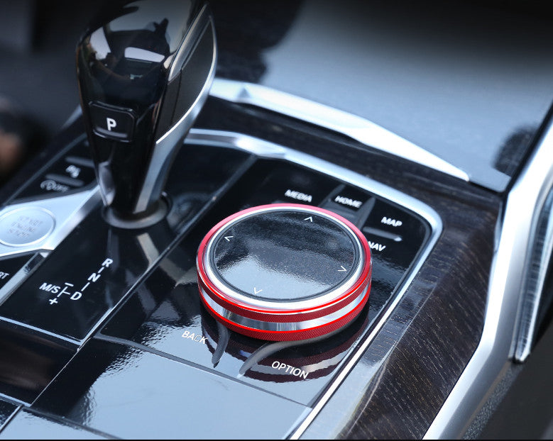 for BMW 3-Series G20 2019-23 Red Aluminum Alloy Inner Multimedia Knob Cover Trim