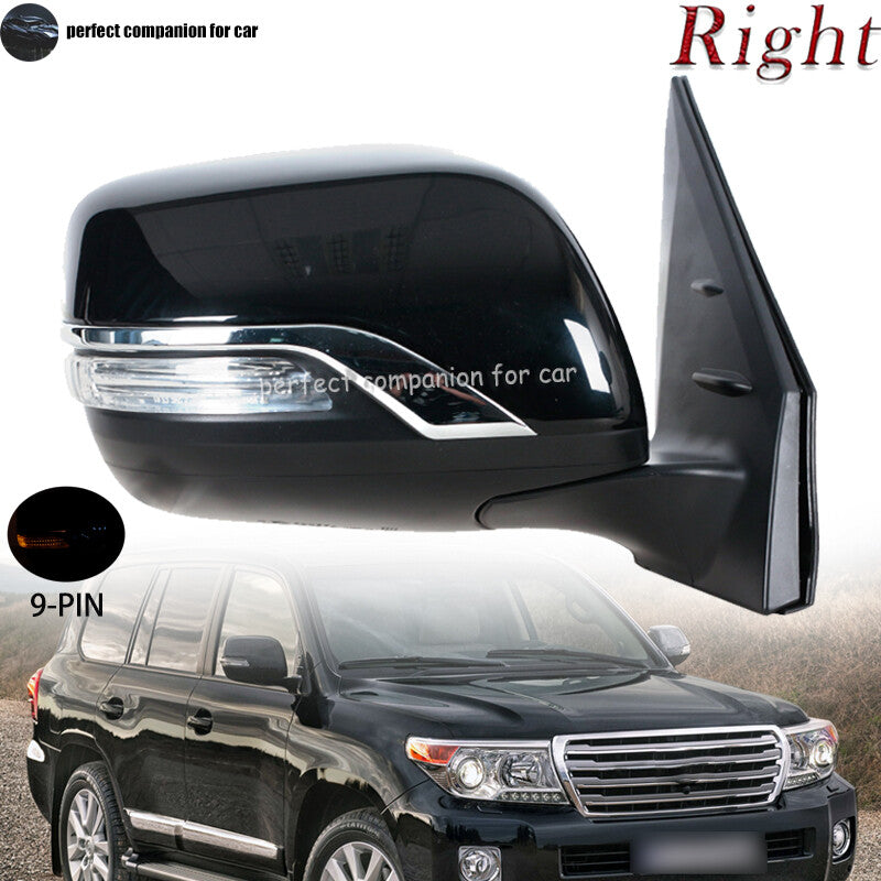 The right-side door mirror with 9 pins is suitable for Toyota for Land Cruiser LC200 UZJ200 (2012-2016).