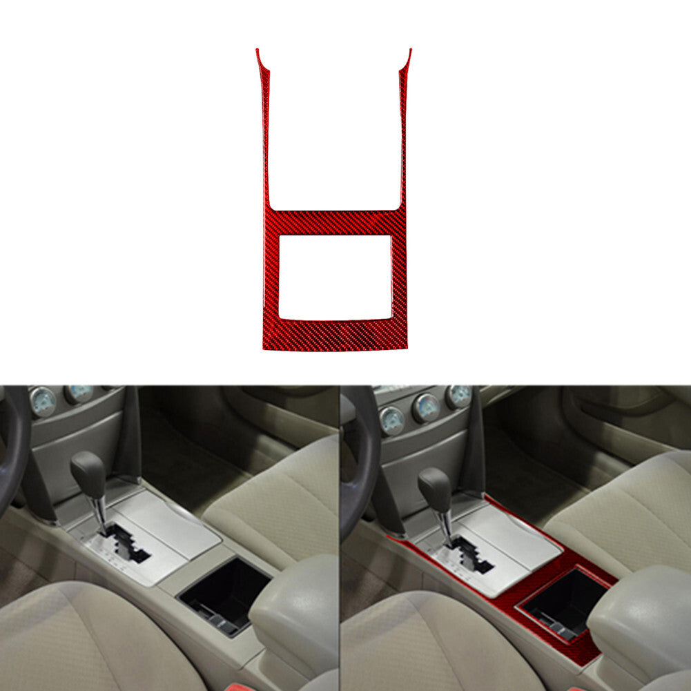 Red Carbon FiberGear Shift Panel Cover Trim Sticker for Toyota for Camry 2007-2011