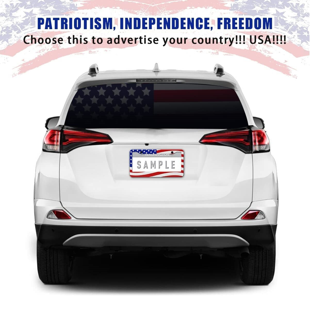 2X for Chevrolet Accessories US Flag Patriotic Truck License Plate Frame Cover